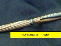 SL9  Marblewood, stylus top, antique bronze
